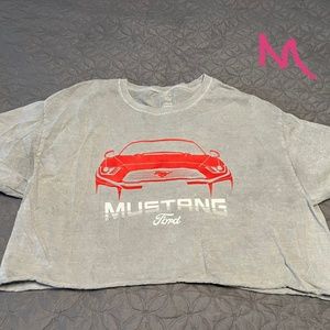Gray Mustang Crop Top